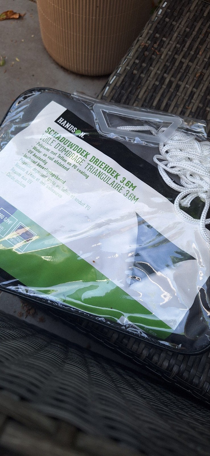 Schaduwdoek in opbergzak - zo goed als nieuw, Ophalen of Verzenden, Zo goed als nieuw