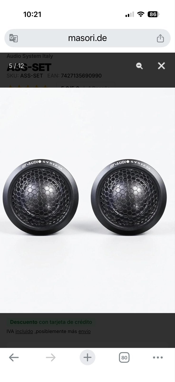 GT Audio System Tweeters - Hoogwaardige Car Audio, Auto diversen, Ophalen of Verzenden, Zo goed als nieuw