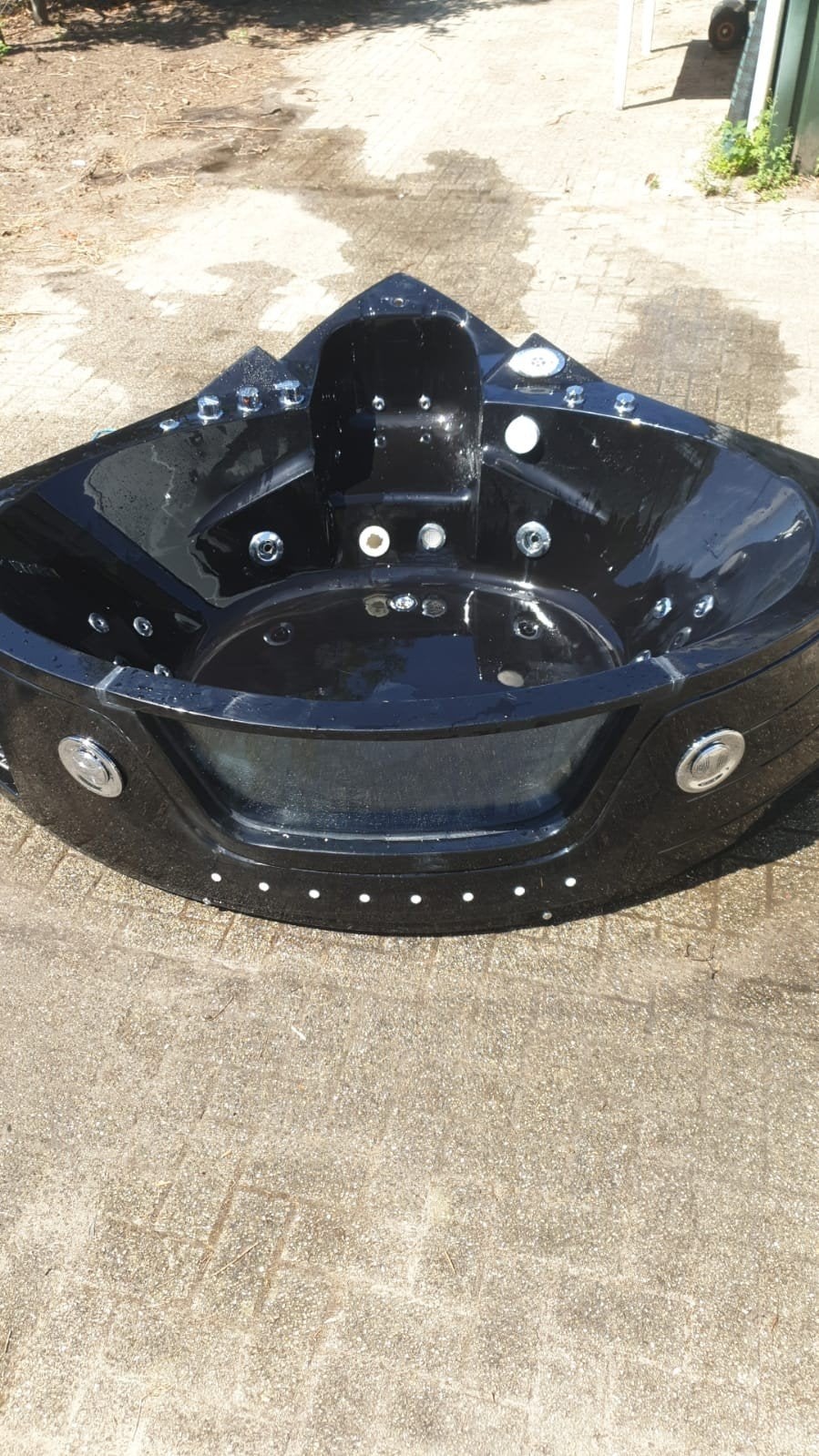 Zwarte hoekjacuzzi met jets - Zo goed als nieuw, Ophalen, 75 cm of meer, 150 tot 200 cm, Nieuw