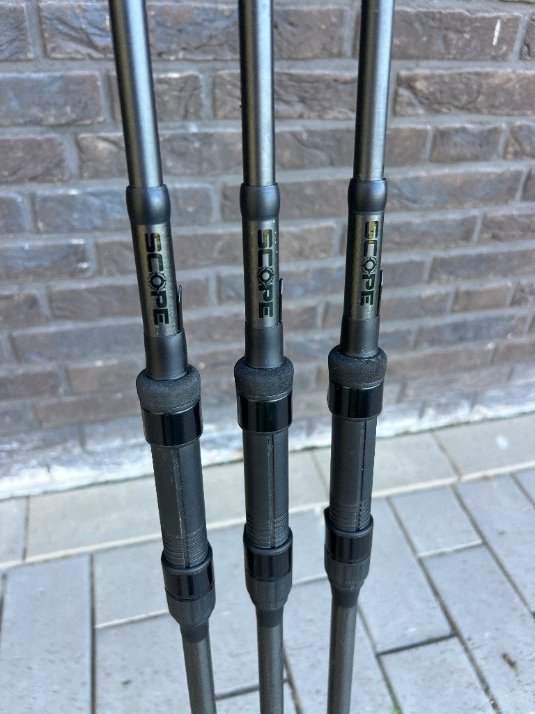3x NASH SCOPE 9FT 3LB ABBREVIATED + Rod Skin, Watersport en Boten, Ophalen of Verzenden, Zo goed als nieuw, Werphengel