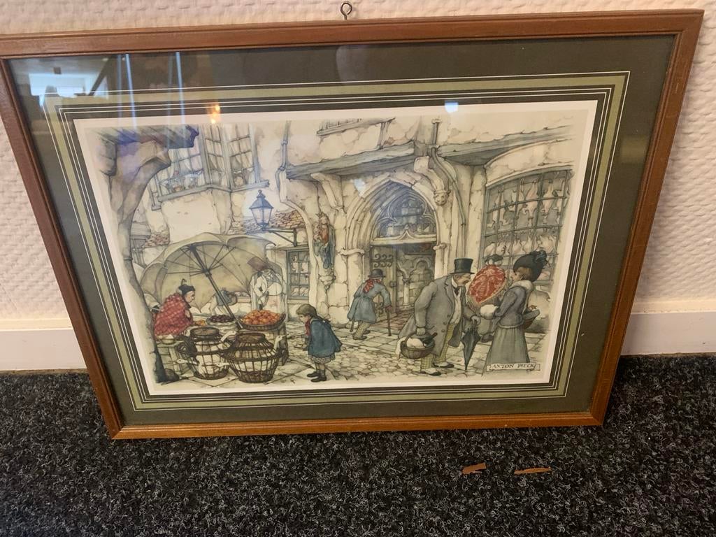 Ingelijste prent van Anton Pieck, Ophalen of Verzenden