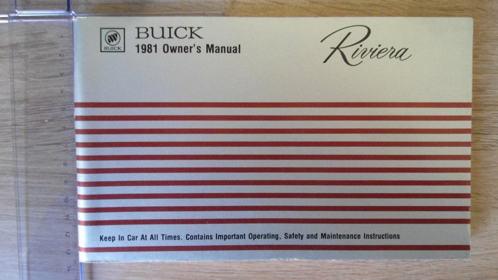 1981 Buick Riviera. First edition original Owner's Manual., Ophalen of Verzenden