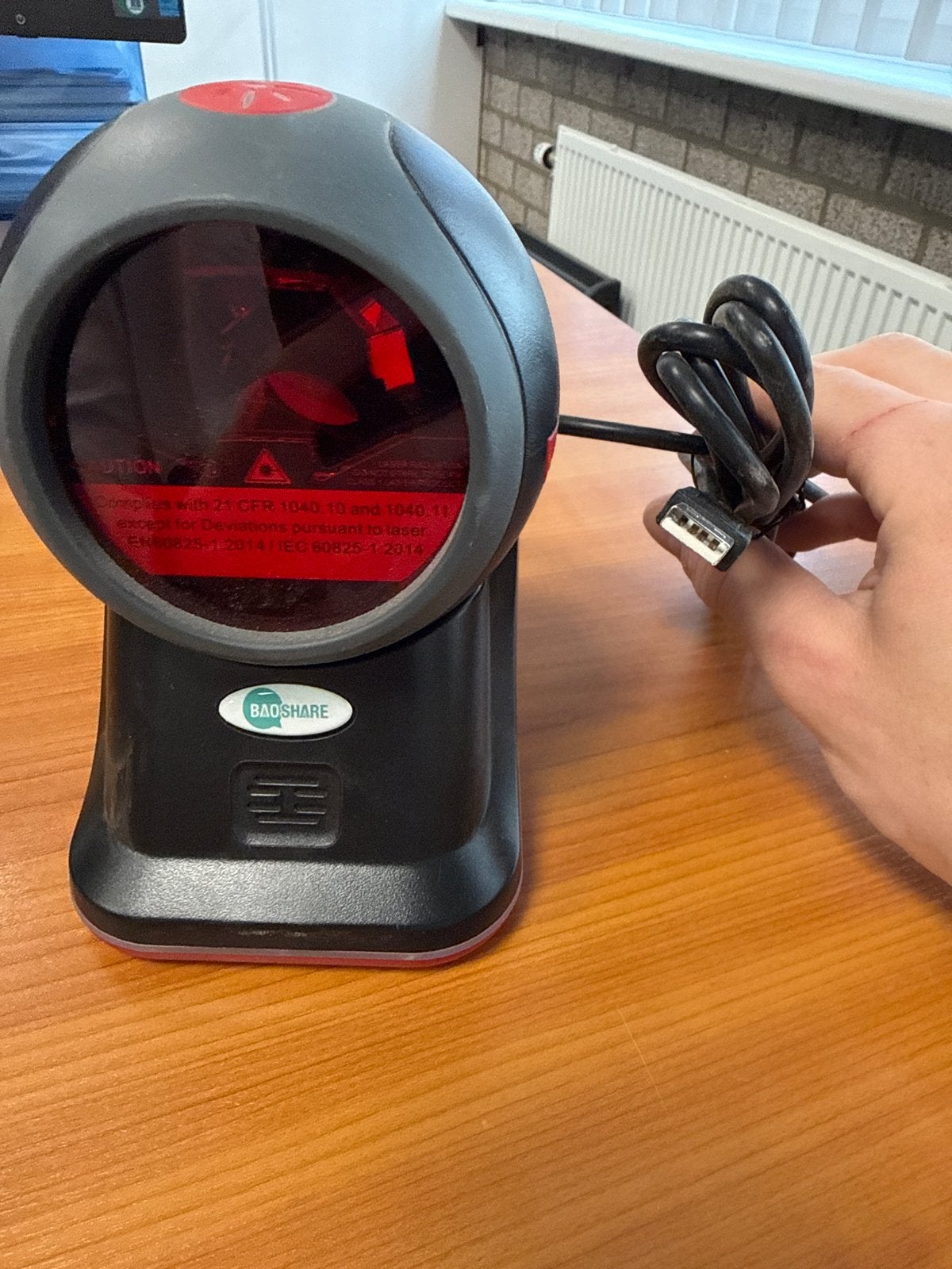 BAOSHARE USB Laser Barcodescanner - Zwart, Computers en Software, Scanners, Ophalen, Android, Nieuw, Barcodescanner
