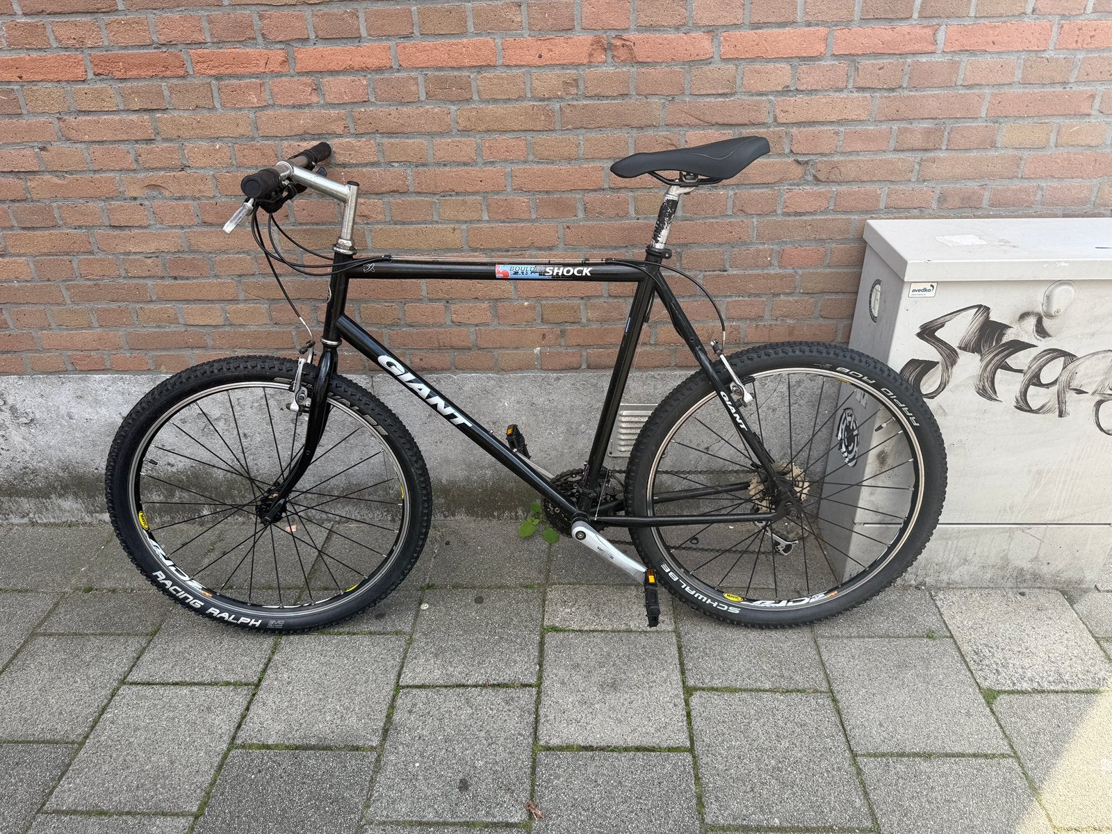 Vintage giant boulder shock mtb commuter fiets stad, Ophalen