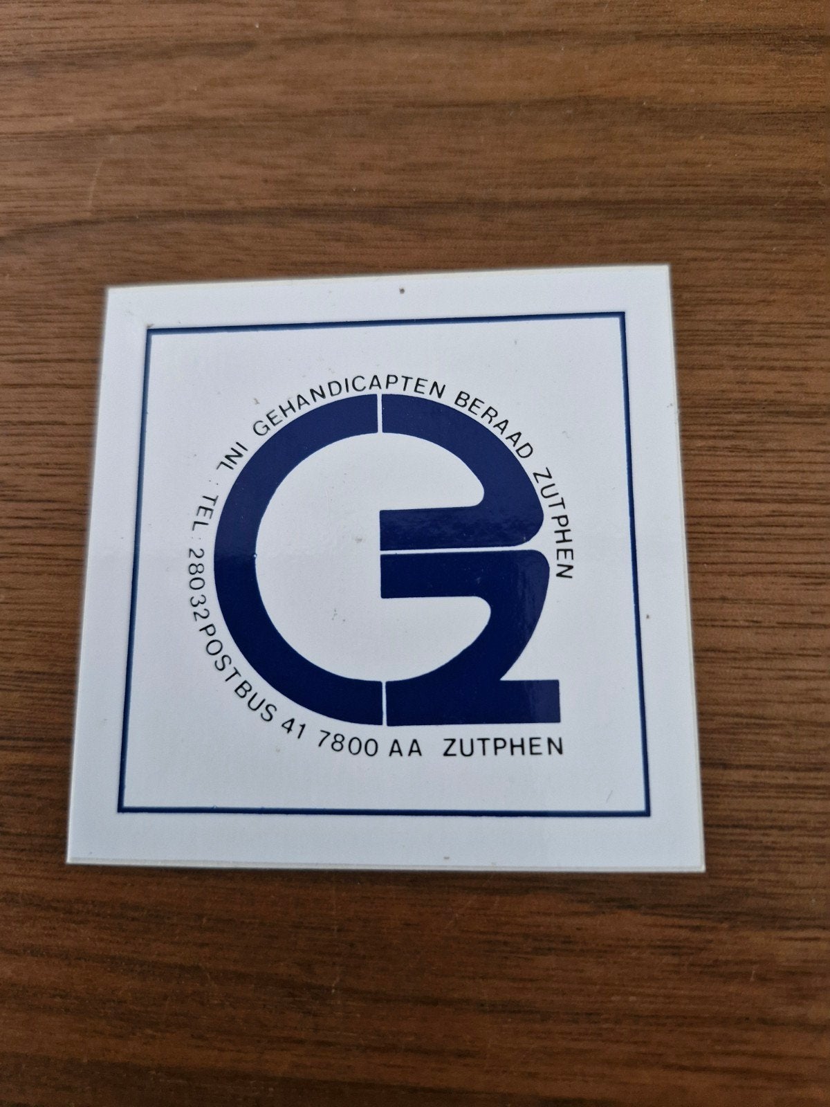 9700 Sticker Gehandicapten Beraad Zutphen, Verzamelen, Ophalen of Verzenden, Gebruikt, Bedrijf of Vereniging