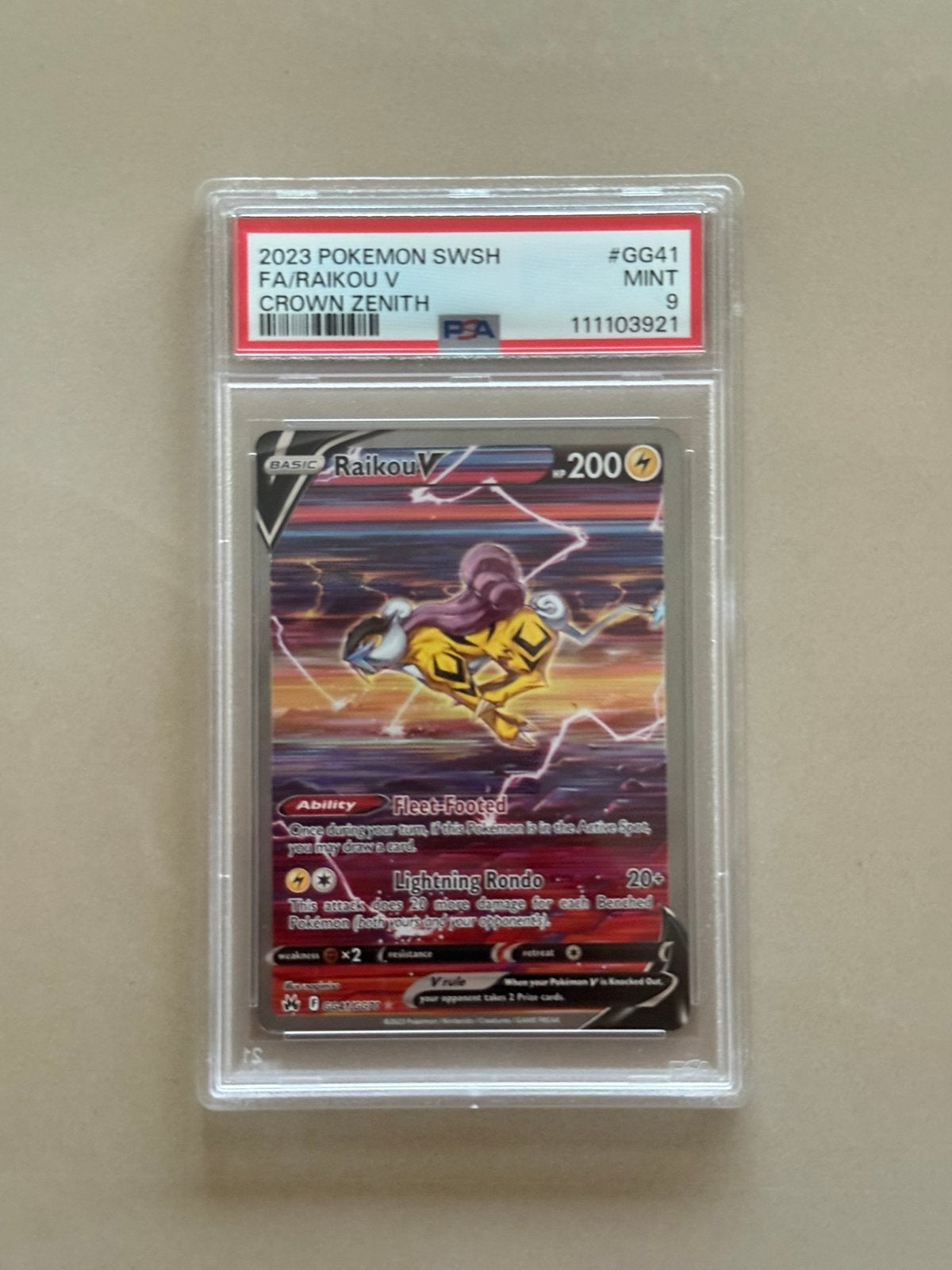 Raikou GG41/GG70 PSA 9, Ophalen, Zo goed als nieuw