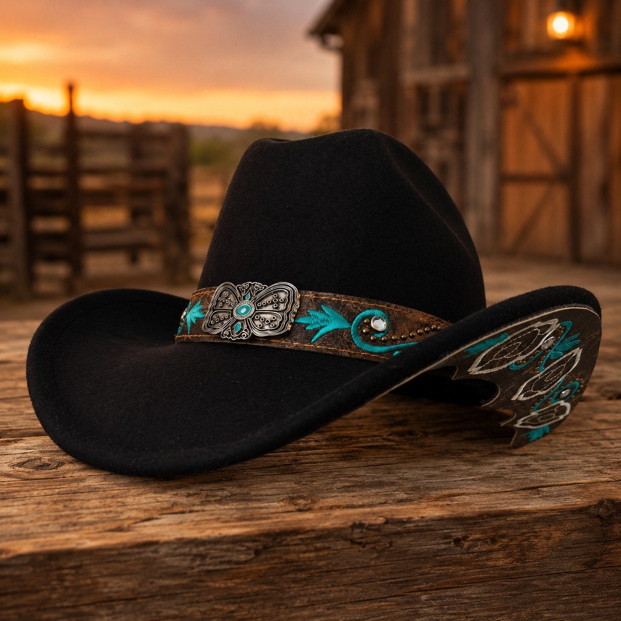 Western hoed, unisex., 56 of 57 cm (M, 7 of 7⅛ inch), Hoed, Nieuw, Ophalen of Verzenden