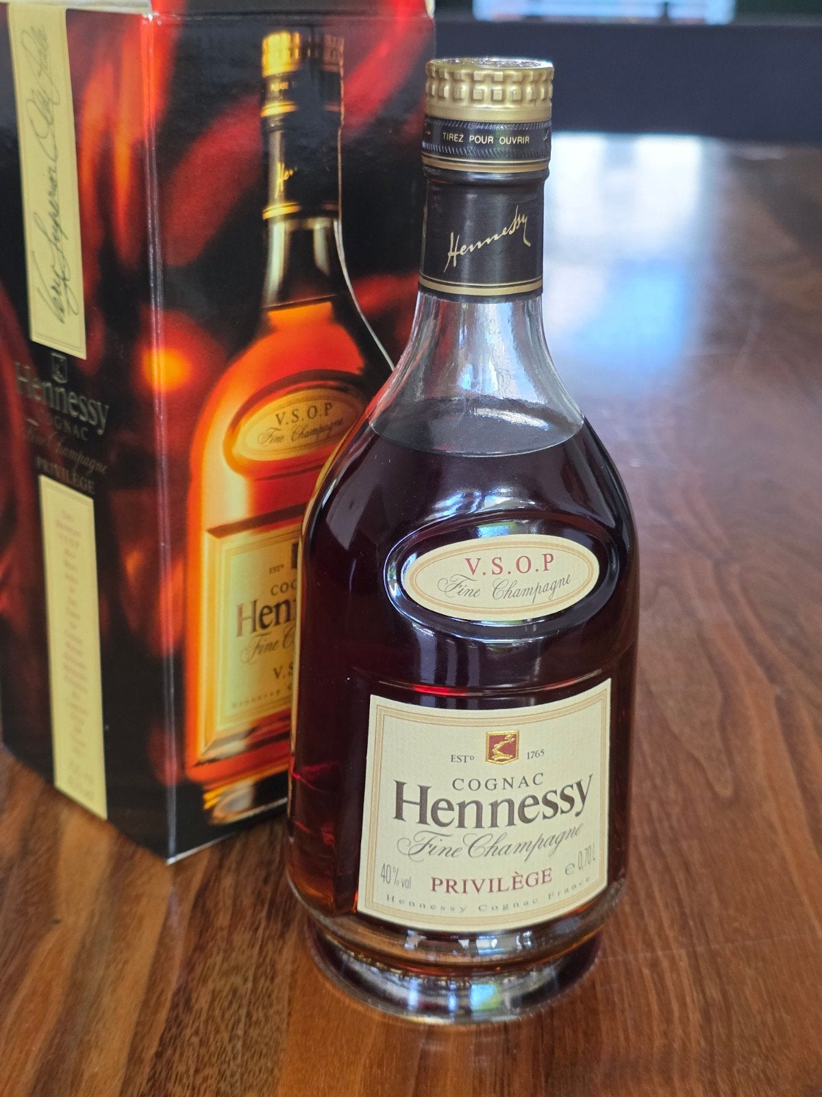 Hennessy V.S.O.P. Fine Champagne Cognac ( ca. 1990 ), Ophalen of Verzenden, Nieuw, Frankrijk, Overige typen