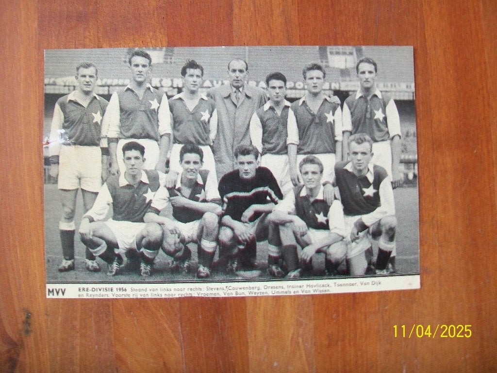 Oude foto MVV - Eredivisie 1956, Verzenden, Gebruikt, Overige binnenlandse clubs, Spelerskaart