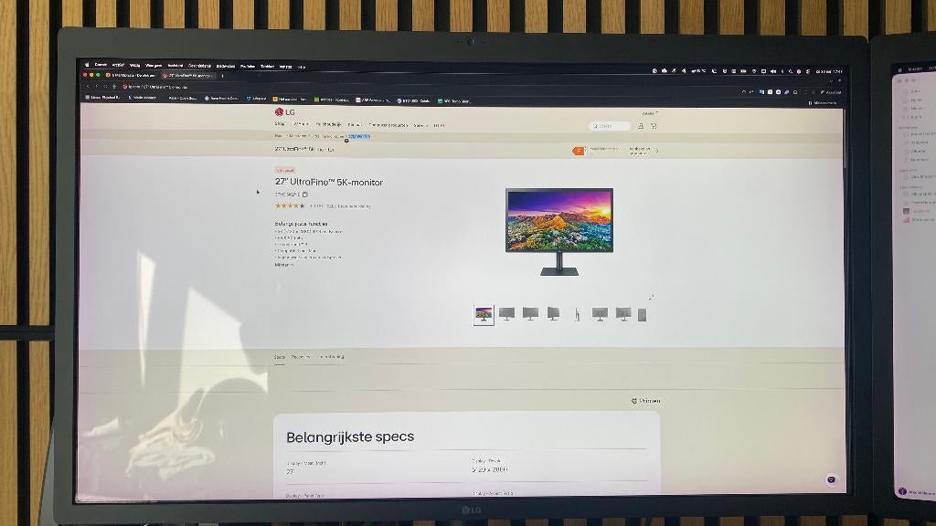LG Ultrafine 5K monitor - 27MD5KLP-B, Computers en Software, Monitoren, Ophalen, Gebruikt, IPS, USB-C