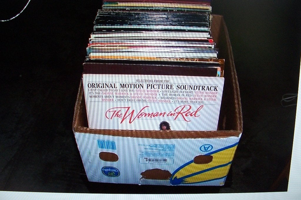doos met ongeveer  100 Filmmuziek en Soundtracks lp's, Ophalen, LP, Gebruikt, Soundtrack