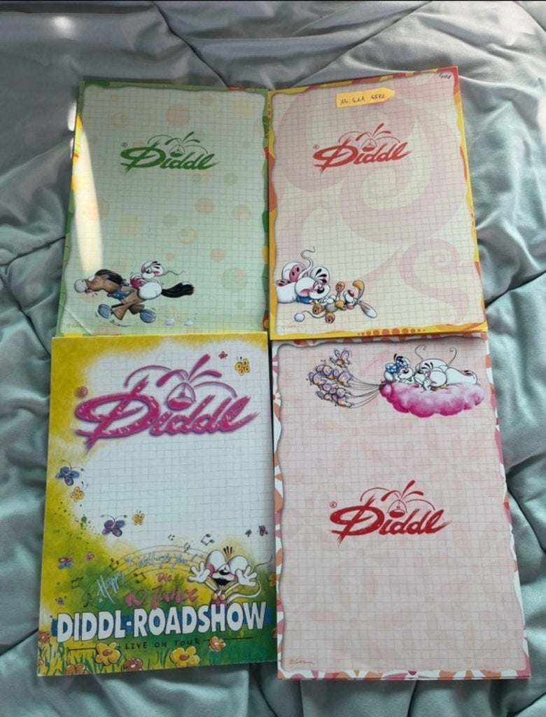 4 A5 Blaadjes, Ophalen, Diddl, Zo goed als nieuw, Papier, Kaart of Schrift