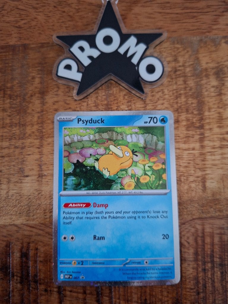 Pokemon Psyduck (MEP 007) promo, Ophalen of Verzenden, Nieuw, Losse kaart, Foil