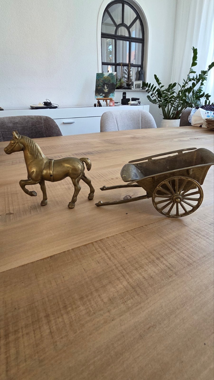 Koperen paard en wagen decoratie, Ophalen of Verzenden, Koper