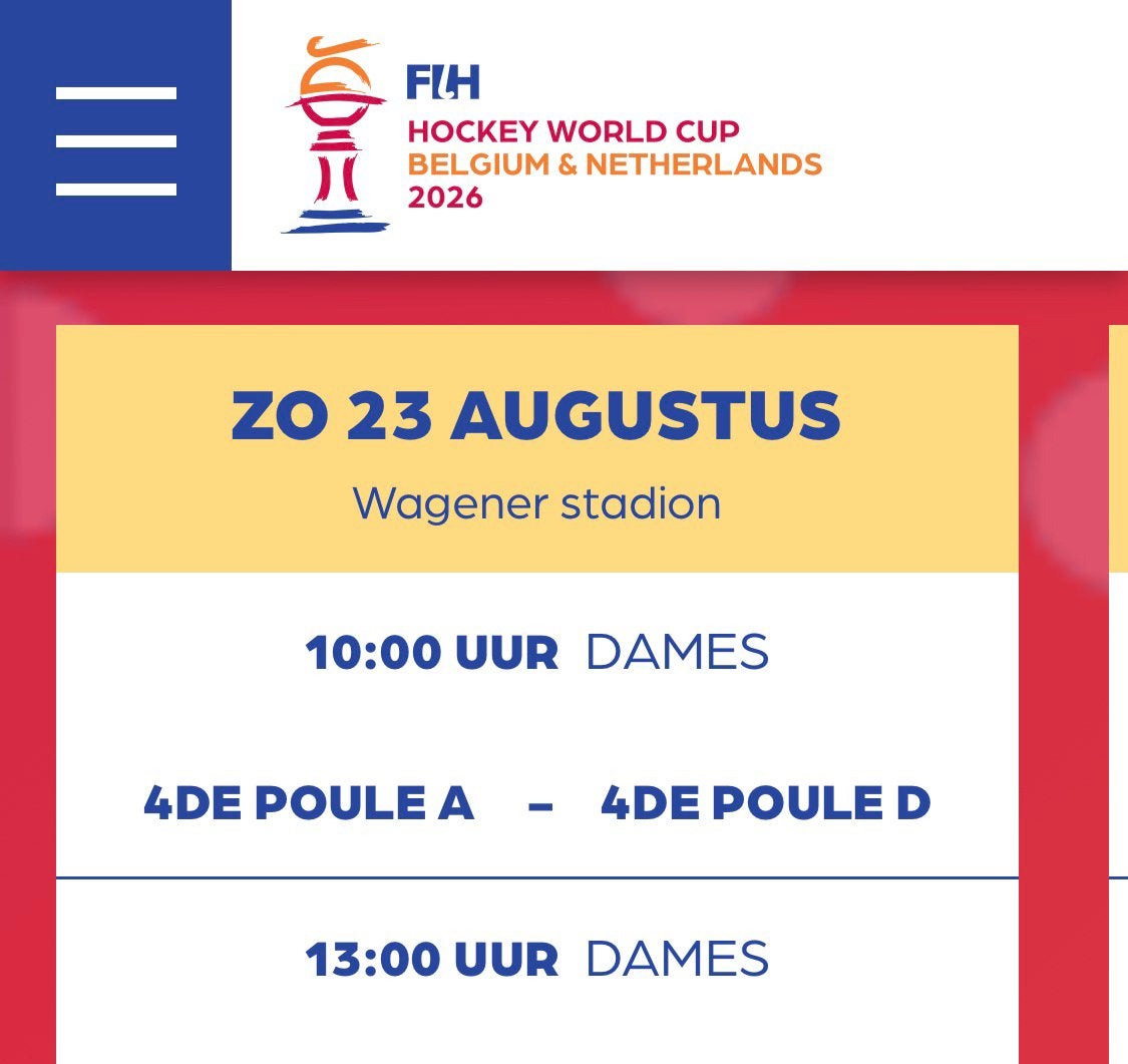 Gezocht: 4 tickets WK hockey 23-08, Tickets en Kaartjes, Drie personen of meer