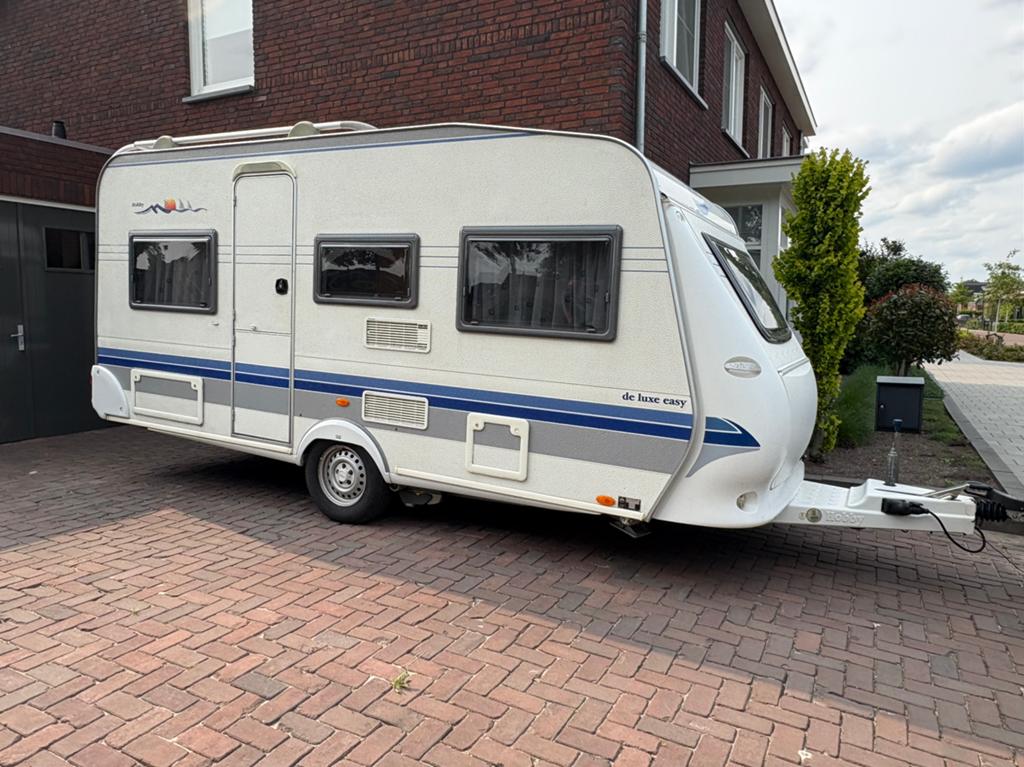 Hobby 450 UF De Luxe + mover + voortent +luifel + BOVAG 2025, Caravans en Kamperen, Caravans, Hobby, Dwarsbed, Treinzit, 750 - 1000 kg