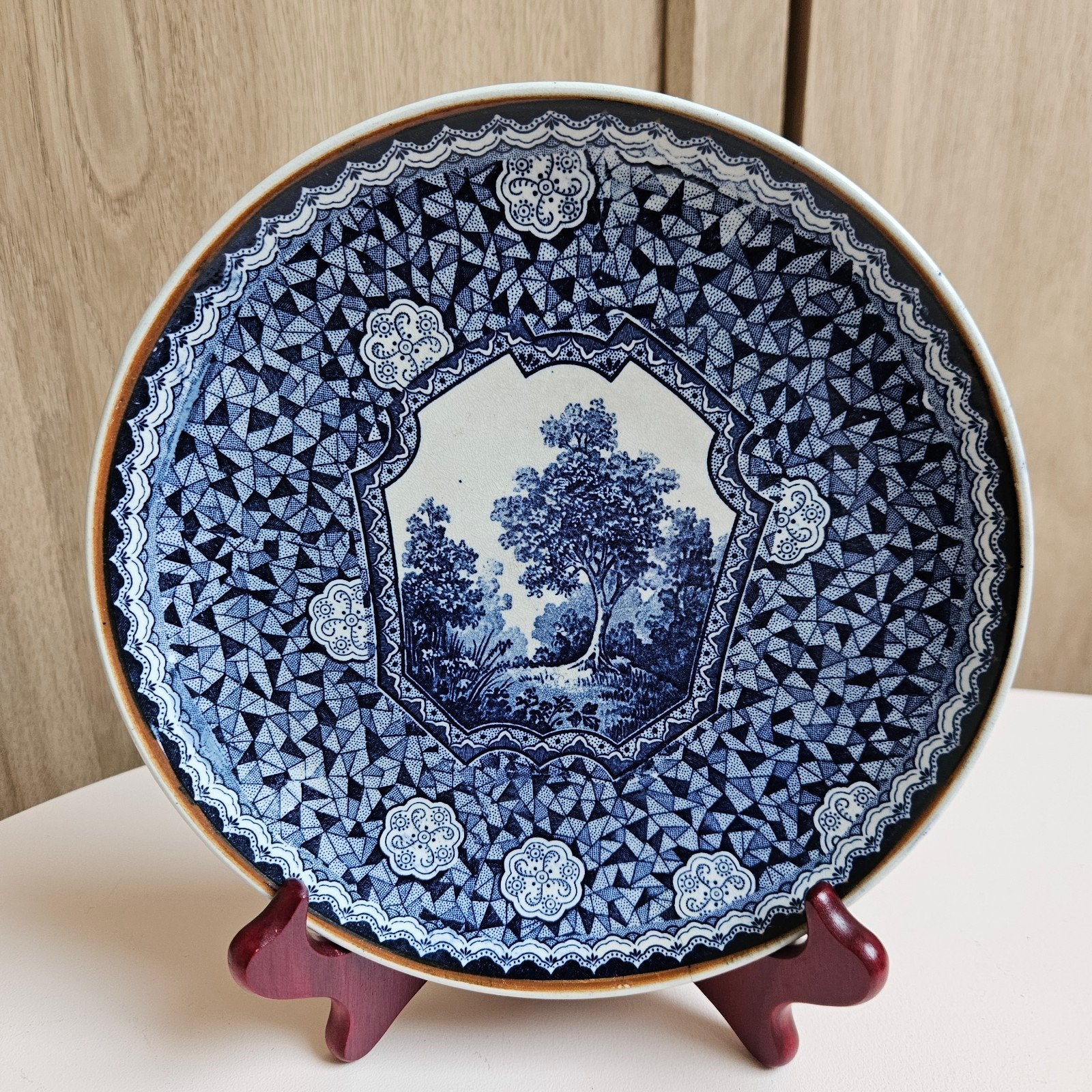 Antiek Villeroy & Boch Wandbord - Blauw Wit Decor, Ophalen of Verzenden