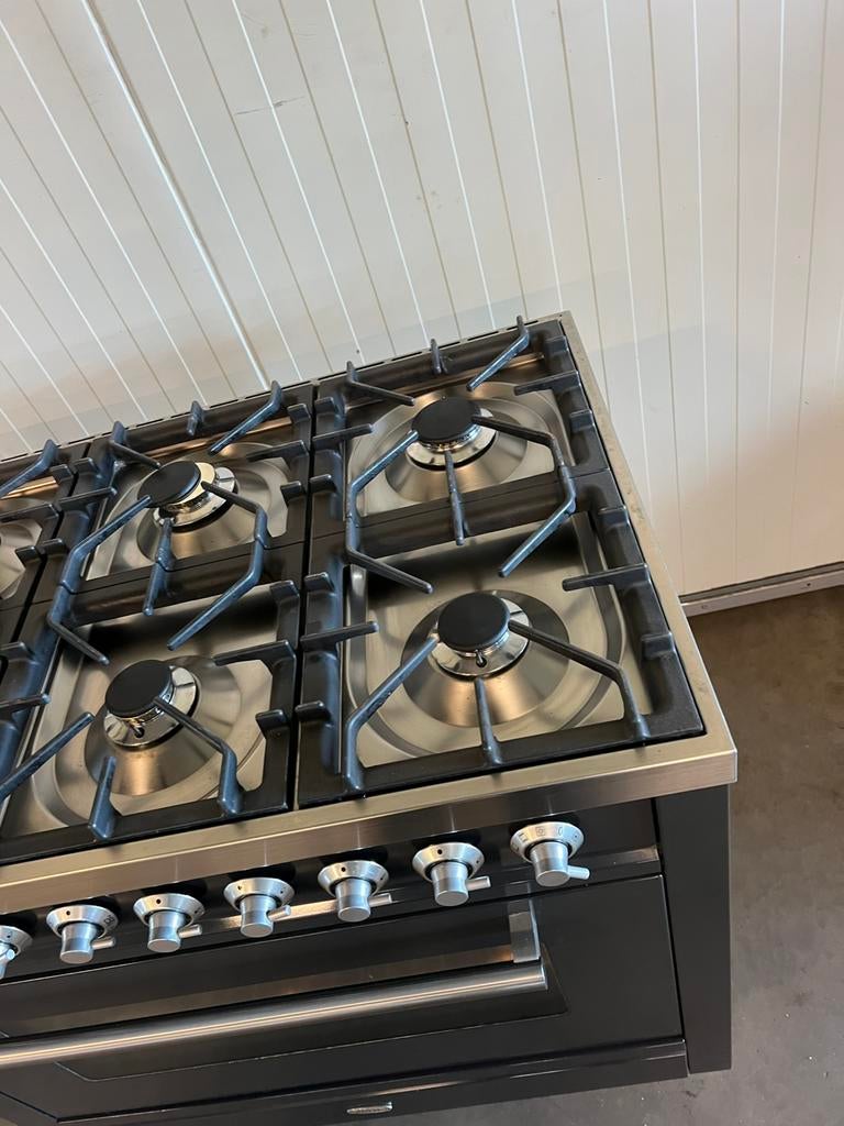 Luxe Boretti fornuis antraciet 6 pits - 90 cm, 60 cm of meer, Ophalen of Verzenden, Zo goed als nieuw, Gas