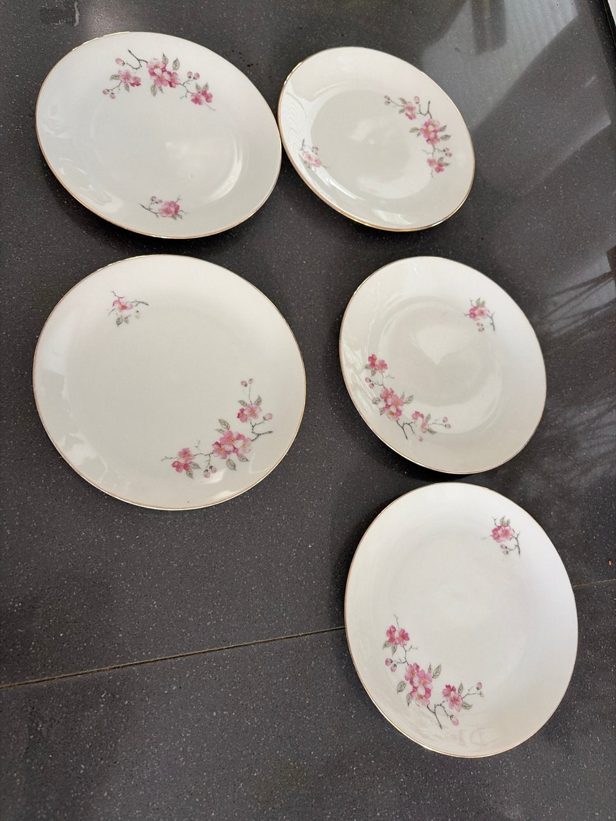 Winterling Bavaria Gebaksschotels 17 cm - Bloesemdecor, Gebruikt, Overige merken, Klassiek, Ophalen of Verzenden