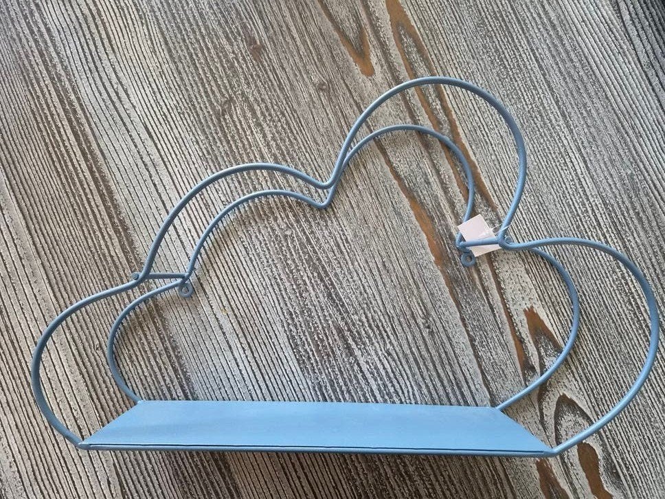 Metalen wandrekje wolk vorm - Blauw, Ophalen of Verzenden, Nieuw, Blauw, Metaal