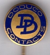 Doduco Contacts blauw email op koper speldje ( F_145), Verzenden, Zo goed als nieuw, Transport, Speldje of Pin