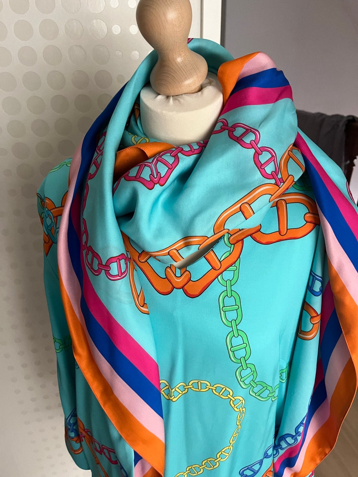 Mucho Gusto tuniek met kettingprint en sjaal, Ophalen of Verzenden, Zo goed als nieuw, Maat 42/44 (L), Meerkleurig