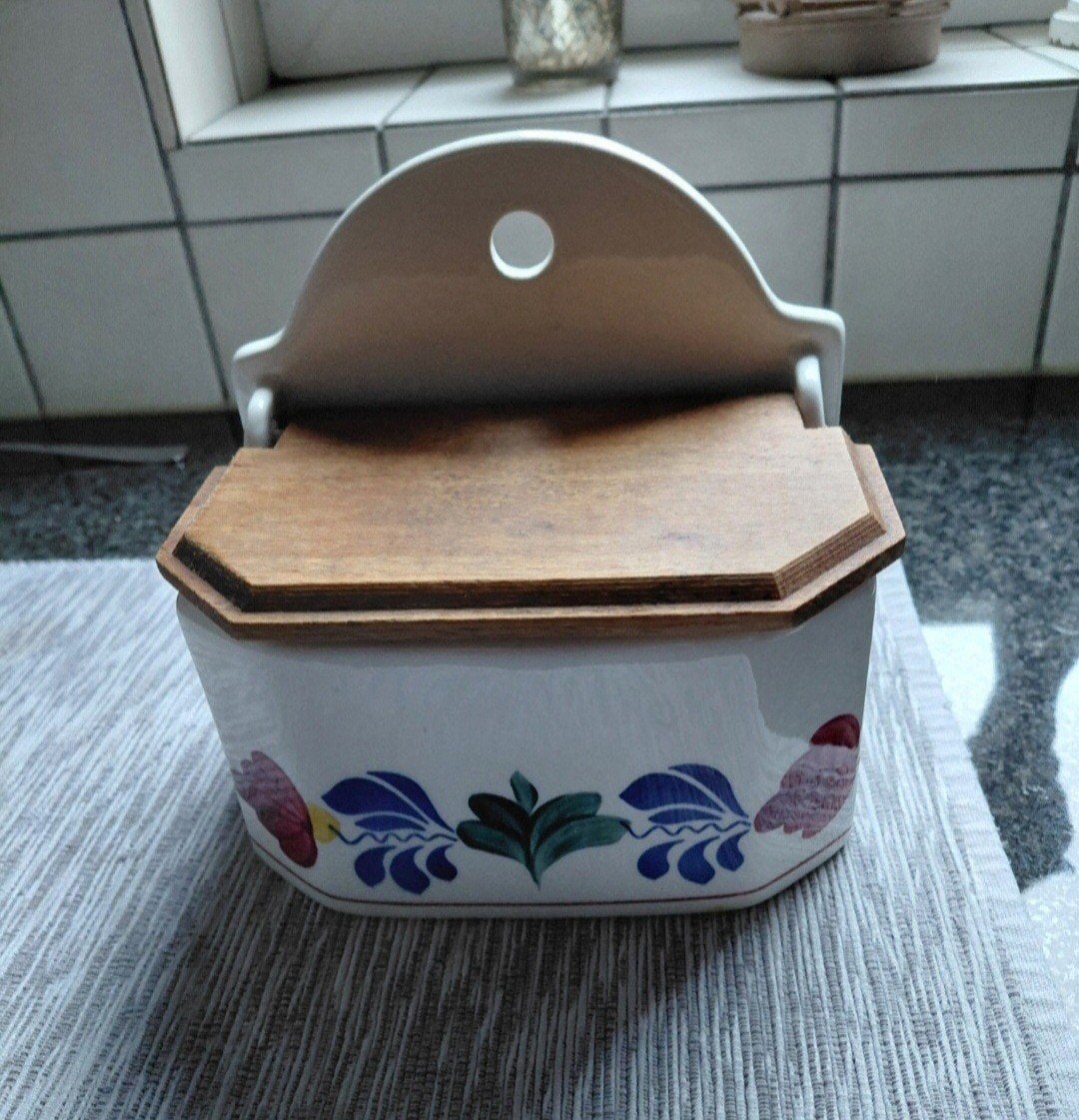 Boerenbont zoutpot, Ophalen of Verzenden, Gebruikt, Aardewerk, Overige typen