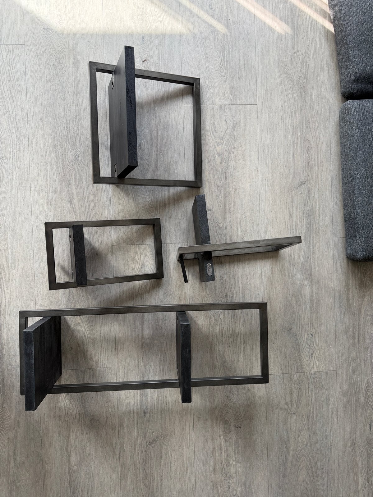 Wand planken Bodchi, antraciet frame en zwarte  planken, Ophalen, Nieuw