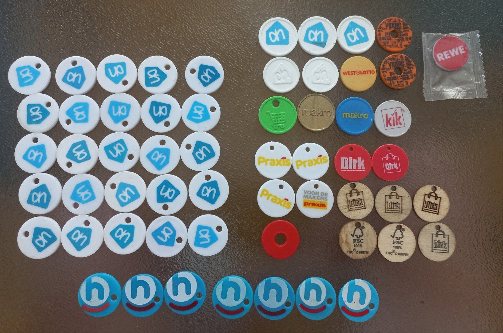 partij plastic munten, Verzamelen, Winkelwagenmuntjes, Ophalen