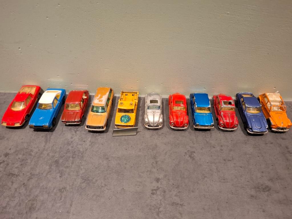11 vintage Majorette modelauto's, Ophalen of Verzenden, Gebruikt, Auto