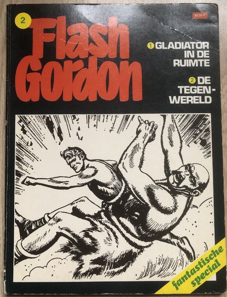 FLASH GORDON - GLADIATOR IN DE RUIMTE / DE TEGENWERELD, Eén stripboek, Ophalen of Verzenden, Zo goed als nieuw
