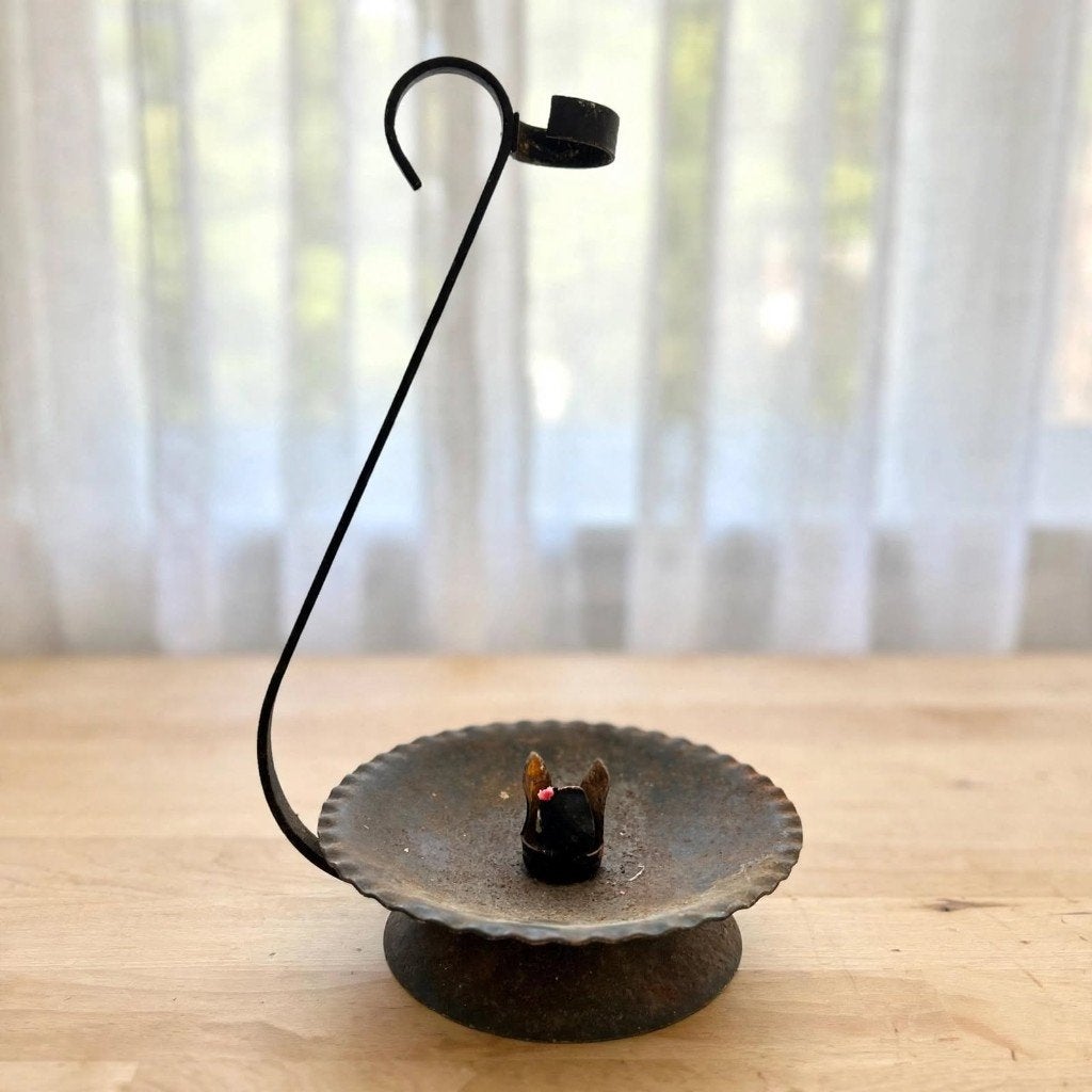 Brocante Smeedijzeren Herberg Kandelaar - 28 cm hoog, Ophalen of Verzenden, Overige materialen