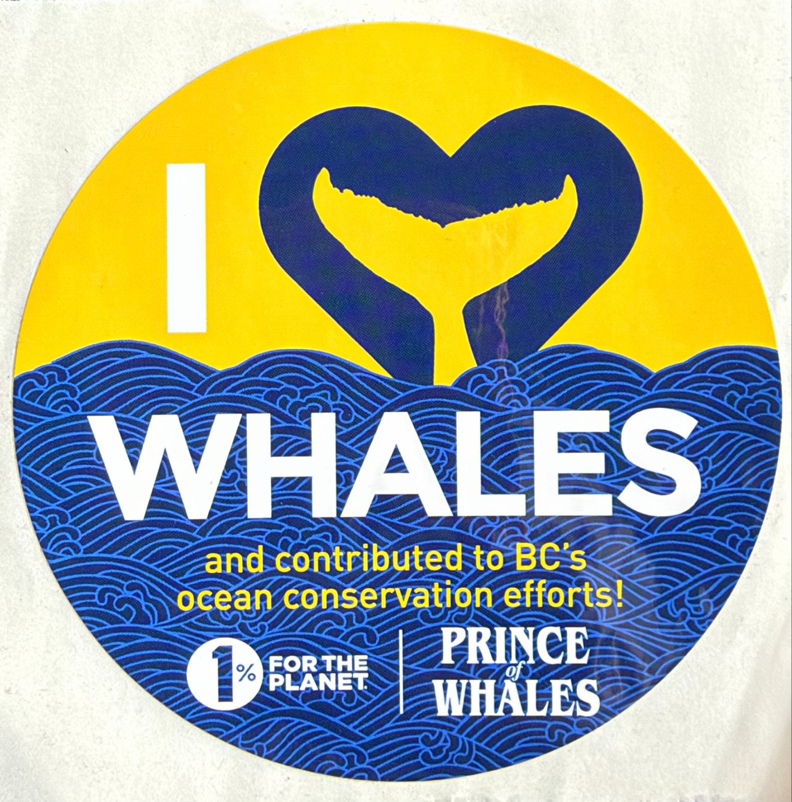 I Love Whales Sticker - Steun Oceaanbehoud, Verzamelen, Ophalen of Verzenden, Nieuw, Dier en Natuur