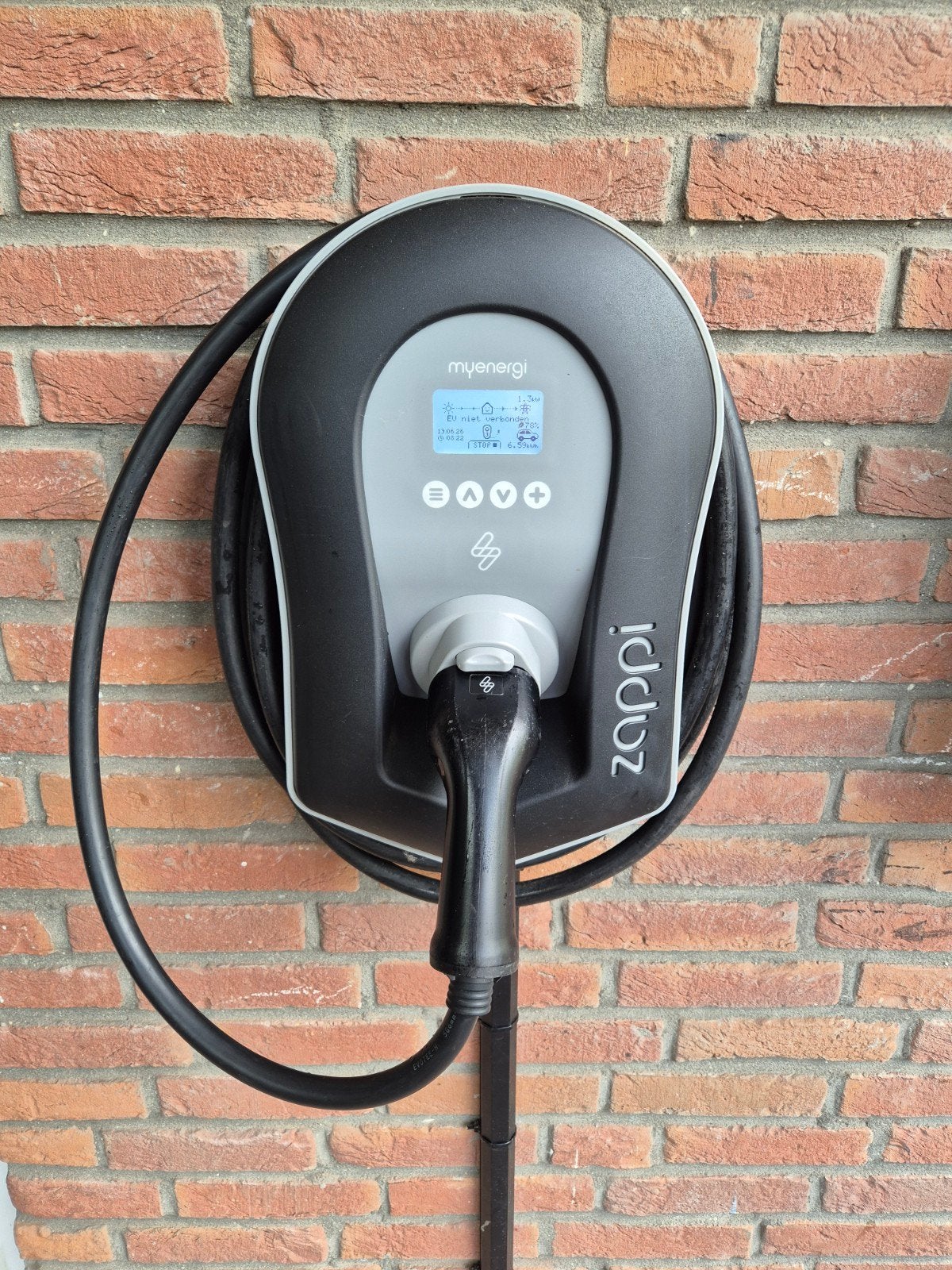 Zappi v2.1 Zwart 22kW Laadpaal met 6,5m kabel, Ophalen, Zo goed als nieuw