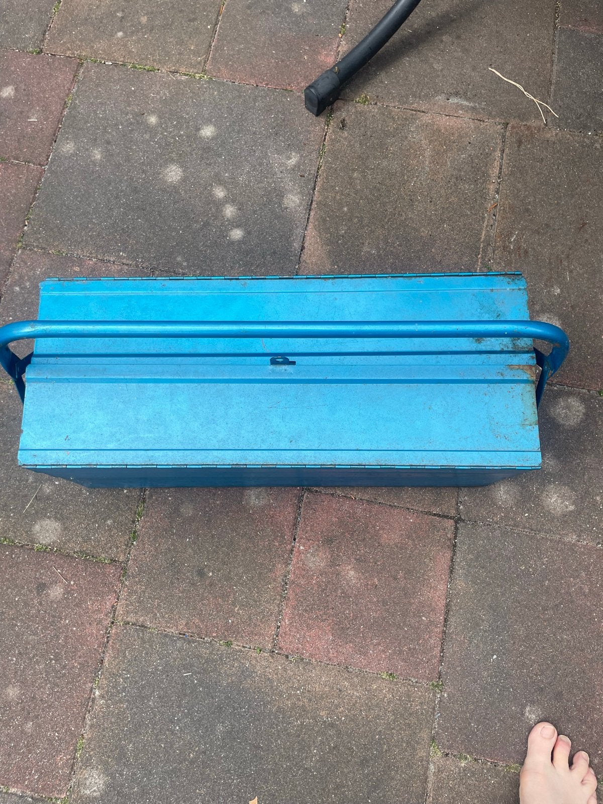 Blauwe gereedschapskoffer - Gevuld met diverse materialen, Ophalen, Gevuld, Gebruikt