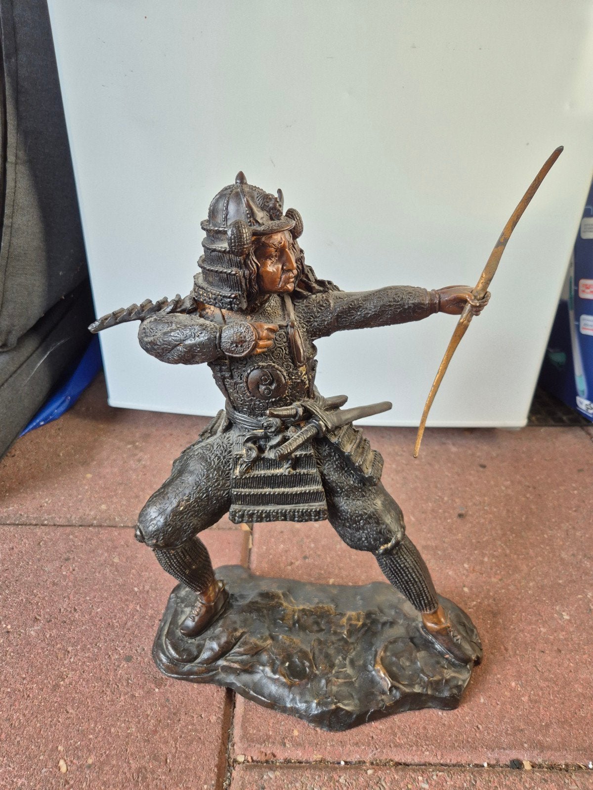 Japans bronzen samurai boogschutter, Ophalen of Verzenden