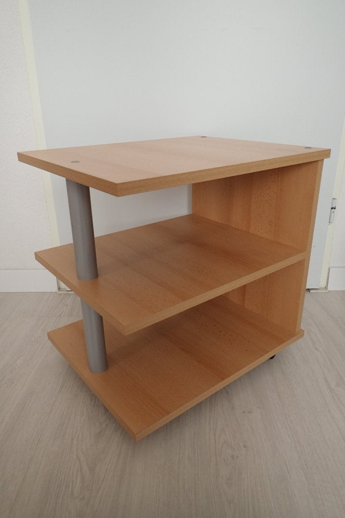 Open Bijzettafeltje/nachtkastje op wieltjes, Huis en Inrichting, Minder dan 55 cm, Gebruikt, Rechthoekig, Hout