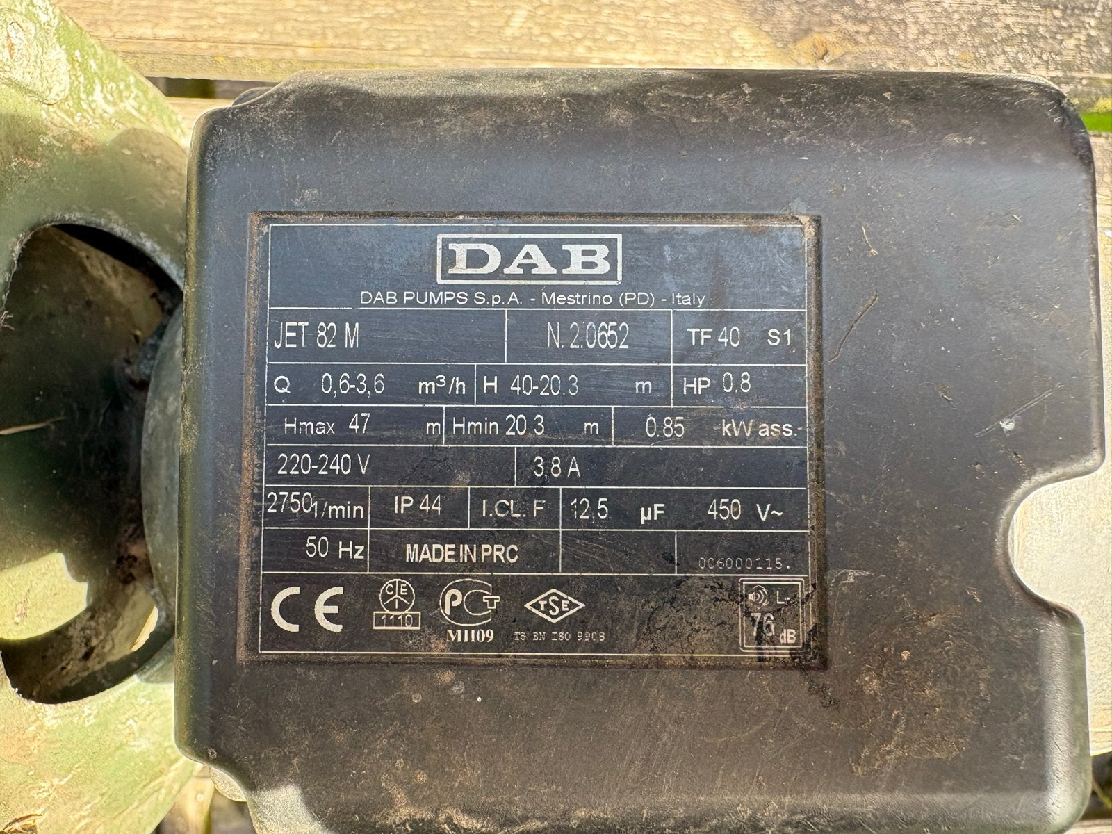 DAB JET 82 M pomp, Tuin en Terras, Waterpompen, Gebruikt, Elektrisch, Besproeiingspomp, Ophalen of Verzenden