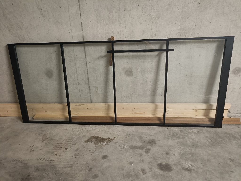 'Steel look' aluminium taats deur met glas zwart, Gebruikt, 215 cm of meer, Binnendeur, Glas