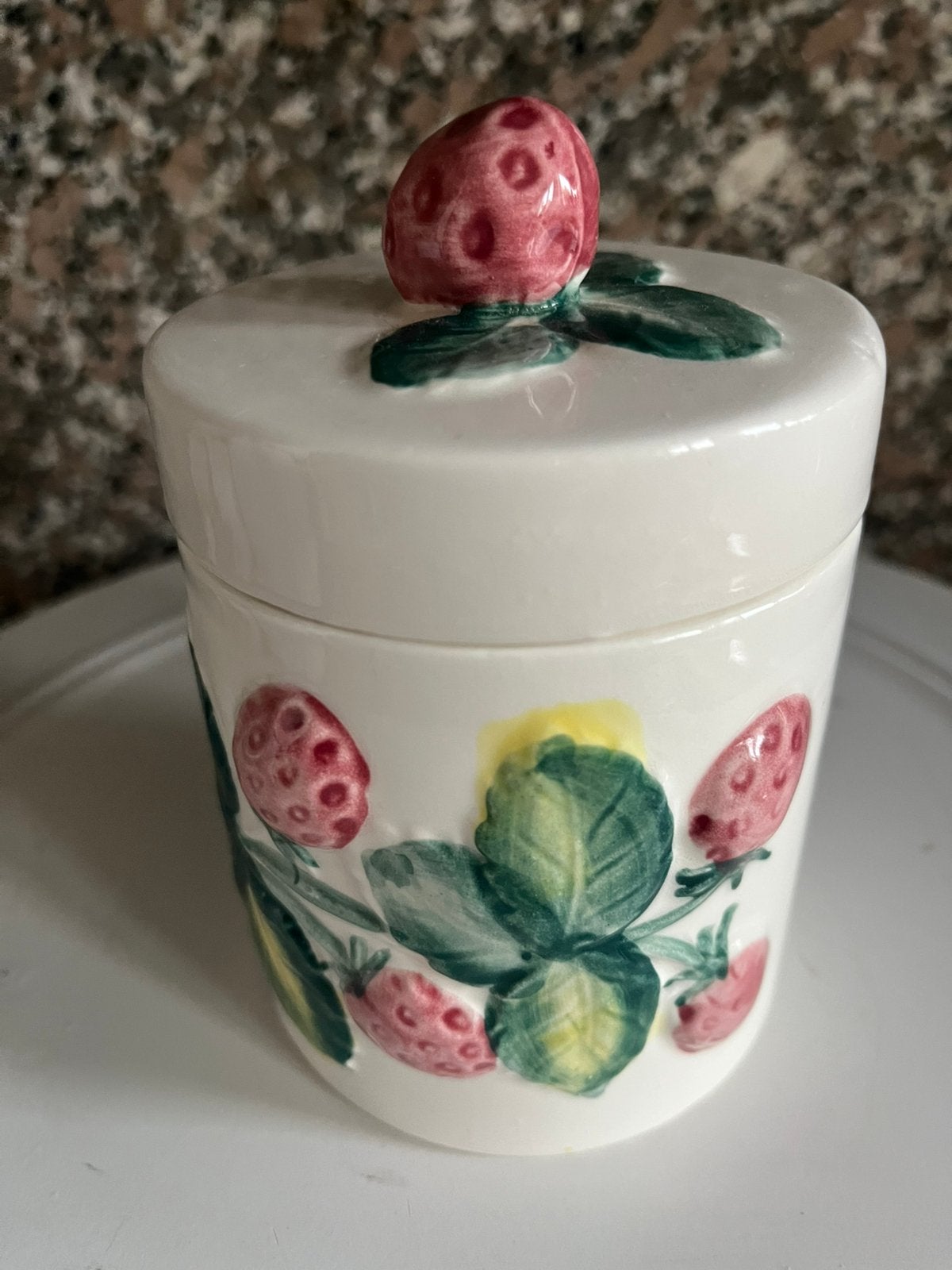 Barbotine jampotje, Ophalen of Verzenden, Zo goed als nieuw, Overige stijlen, Overige typen