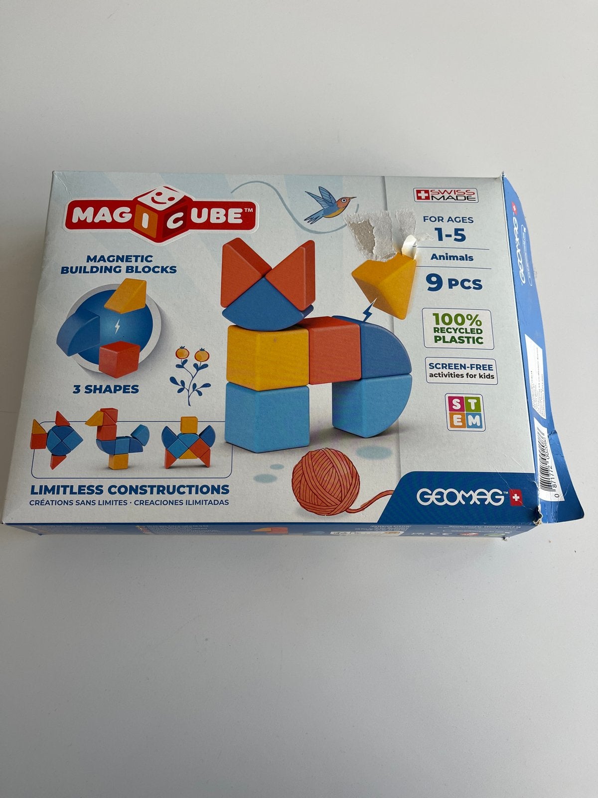 Geomag Magicube Magnetische Bouwblokken - Dieren (9 stuks), Ophalen of Verzenden, Zo goed als nieuw, Overige merken
