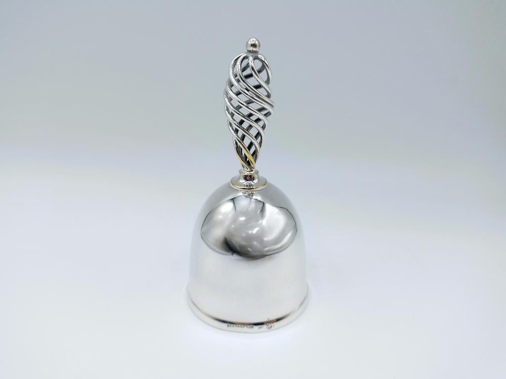 Verzilverde tafelbel, H. Jensen, Denemarken, ca. 1968, Verzenden, Zilver