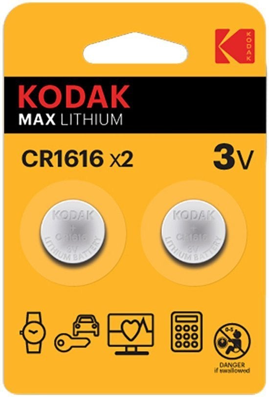 Kodak CR1616 Knoopcel 2 stuks (Batterij) *Nieuw*, Kodak 1, Kodak, Nieuw, Ophalen of Verzenden