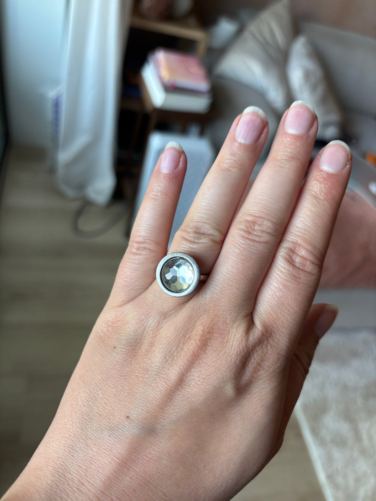 Mi Moneda Klikring Zilver met Diamant Look - Maat 60, Met kristal, Overige materialen, Gebruikt, 20 of groter