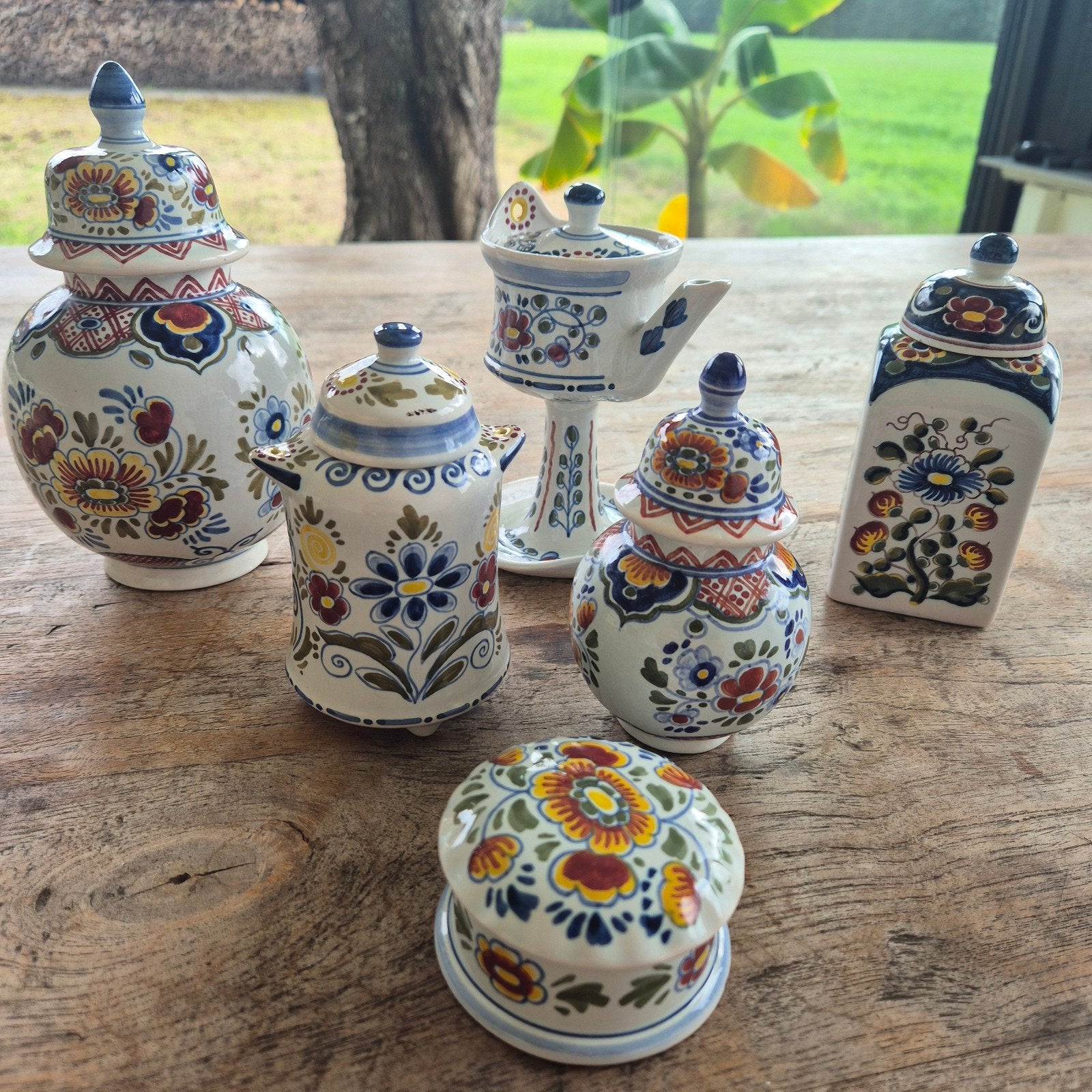 Set van 6 Workum aardewerk potten en vazen, Antiek en Kunst, Ophalen of Verzenden