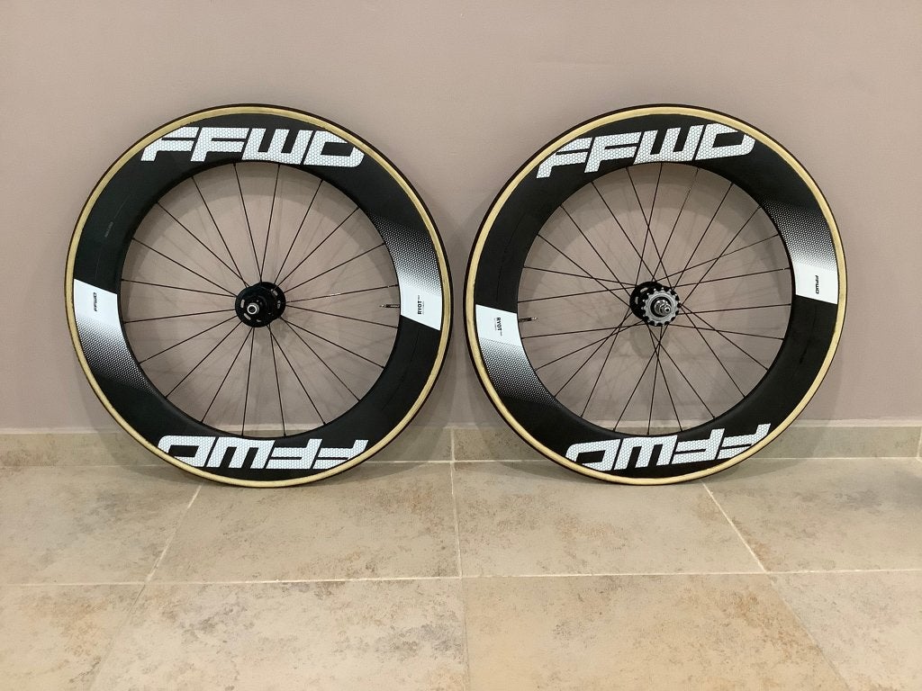 FFWD wielset pistefiets - baanfiets, Fietsen en Brommers, Carbon, Zo goed als nieuw, Meer dan 20 versnellingen, 53 tot 57 cm
