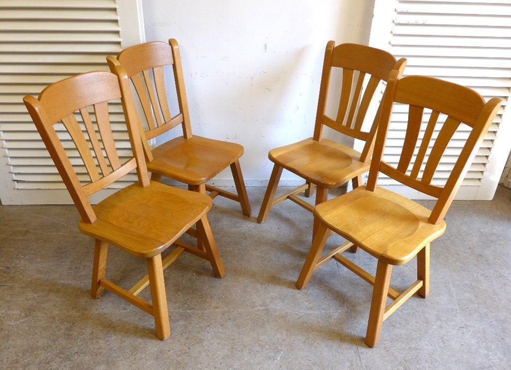 Mooi set van 4 eiken stoelen, Huis en Inrichting, Stoelen, Bruin, Onbekend, Zo goed als nieuw, Vier