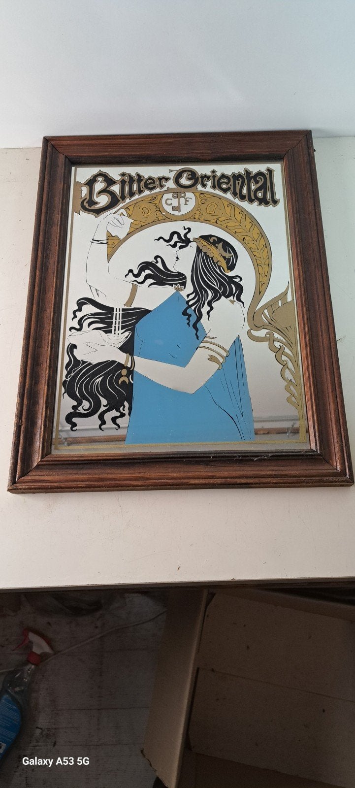 Vintage Art Nouveau Spiegel 'Bitter Oriental', Ophalen of Verzenden