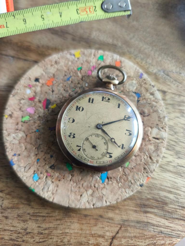 Antiek 14K Gouden Zakhorloge - 45mm - Handopwinder (defect), Ophalen of Verzenden, Goud, Overige merken