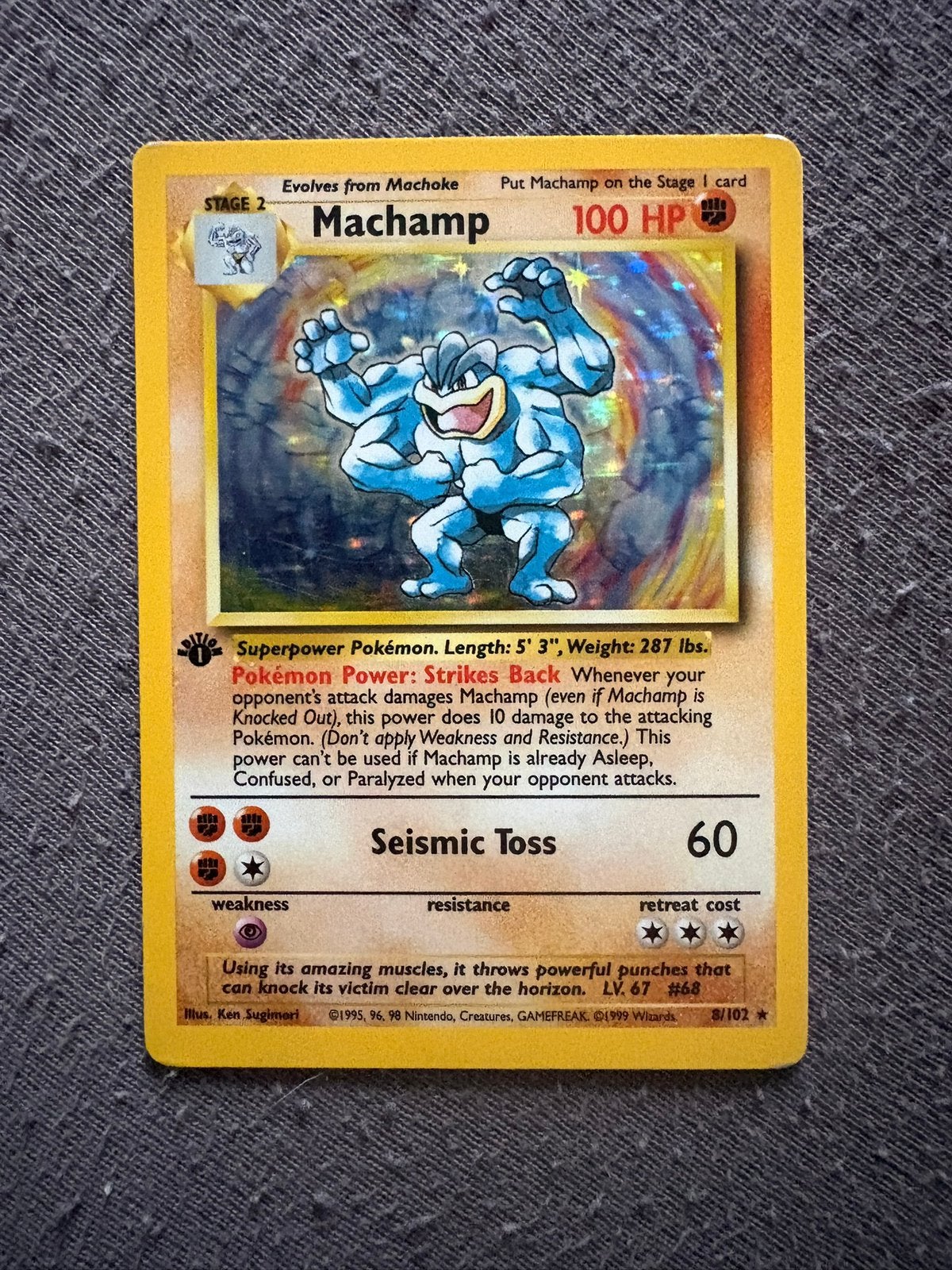 Machamp base set 8/102 first edition., Ophalen of Verzenden
